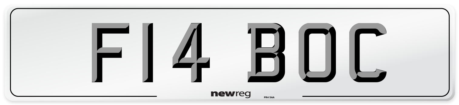 F14 BOC Number Plate from New Reg